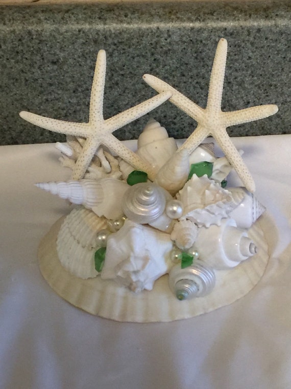 Shell Seashell Wedding Cake Topper With Seashells With 2