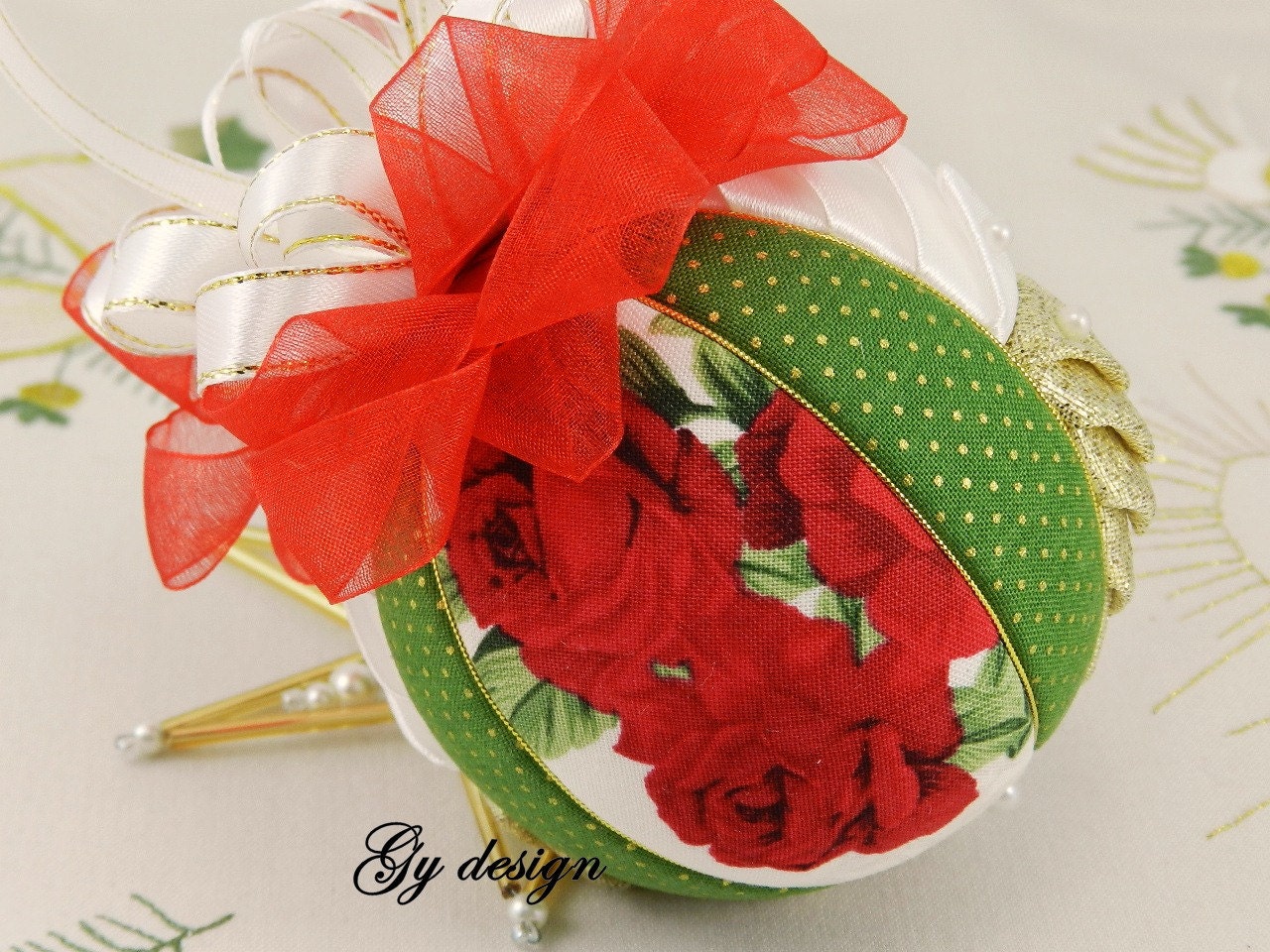 Rose Christmas Tree Ornament 