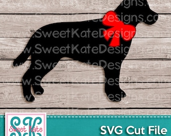Labrador with Bow SVG JPG PNG {Can be a Scrapbook Die Cut or Heat Transfer Vinyl Cut} Cricut Silhouette Instant Download Sweet Kate Designs