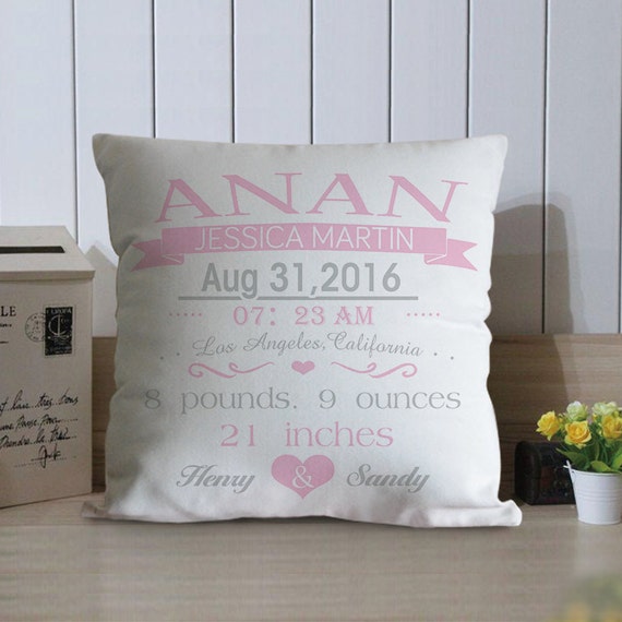 Personalized Baby Pillow Baby Birth Stat Pillows by CreativePillow