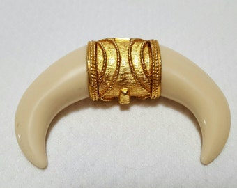 Vintage Revlon TUSK PENDANT, with moon drop perfume