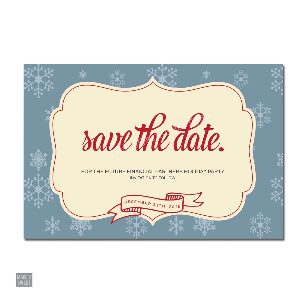 Corporate Save The Date Holiday Party Company Holiday Party