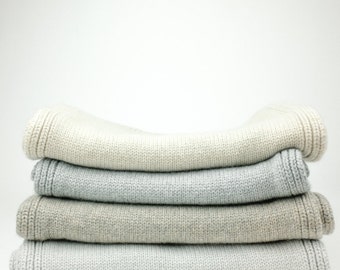Thick 100% Cashmere Blanket Scarf - Handmade in Scotland (6ply / 12/28Nm)