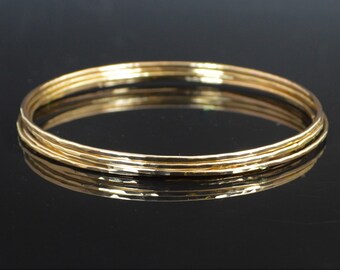 Gold Filled Bangle, Thin Bangle, Textured Bangle, Gold Bangle, Thin Gold Bangle, Gold Bracelet, Hammered Gold Bangle, Alari, Textured Bangle