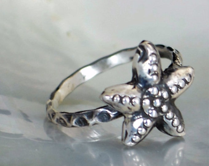 Starfish Ring, Starfish Jewelry, Starfish, Beach Wedding, Beach Jewelry, Silver Starfish Ring, Nautical Ring, Sterling Starfish Ring, Silver