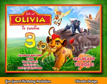 Lion Guard Invitation, Lion Guard Invite, Printable Lion Guard Invite, Lion Guard Birthday Invitation Digital File