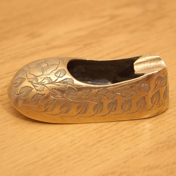 Solid Brass Shoe Ashtray Rounded Toe Made in India