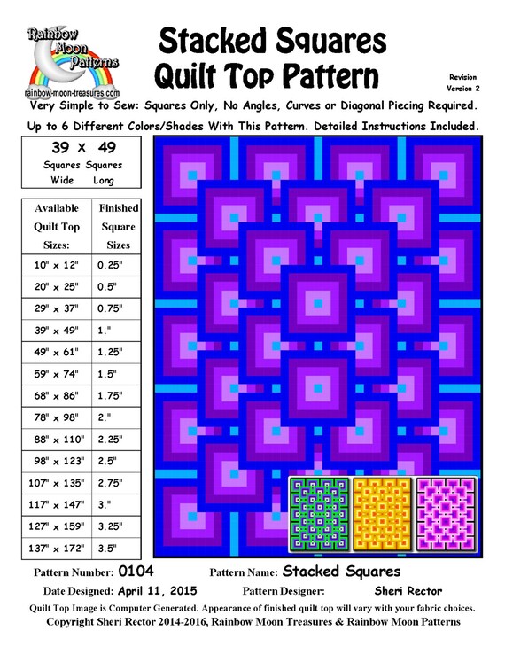 0104 Stacked Squares Quilt Pattern