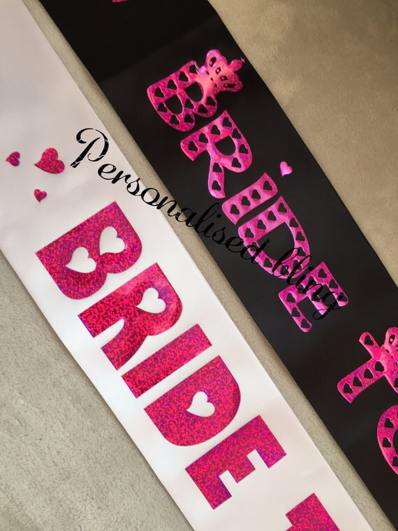 Hen party sash henparty sash bride to be by personaliseddiamante