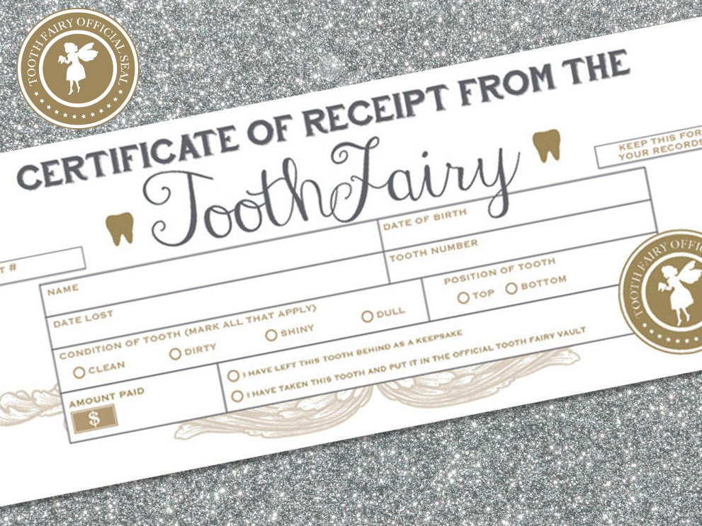 instant download tooth fairy receipts tooth fairy lost tooth