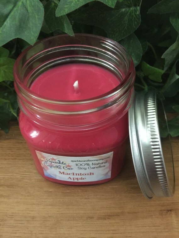 MACINTOSH APPLE Scented Candle Natural Soy by SparkleCandleCo