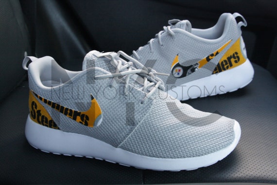 delicate Pittsburgh Steelers Nike Roshe Run Grey Custom Men delicate Pittsburgh Steelers Nike Roshe Run Grey Custom Men