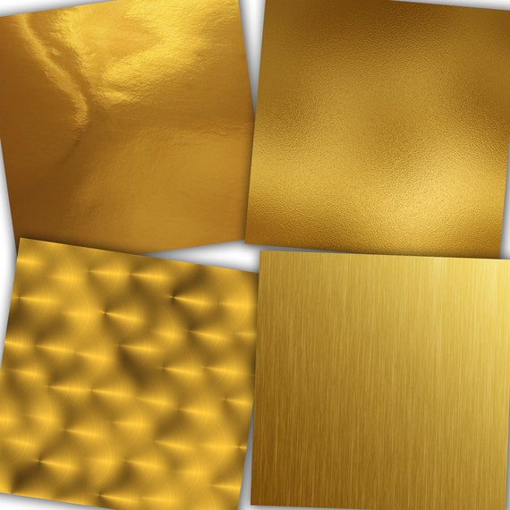 Gold Foil Digital Paper: Metallic Gold Paper Gold