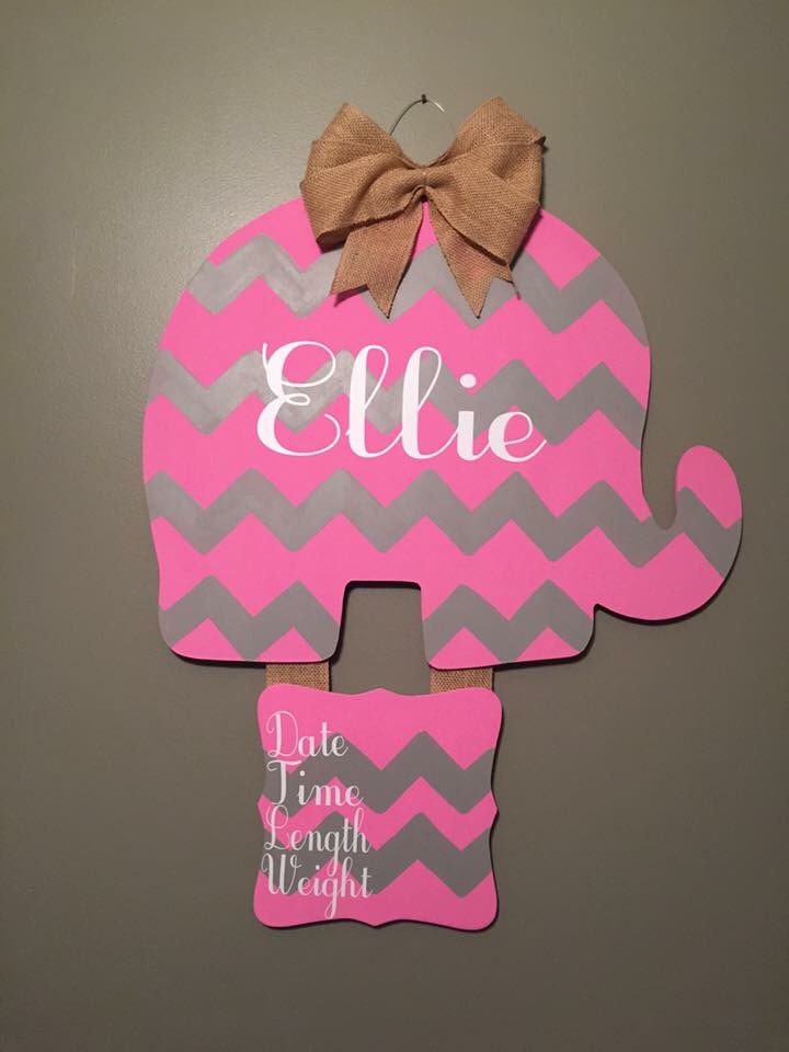 Hospital Baby Announcement Door Hanger by KeelsKustomKreations