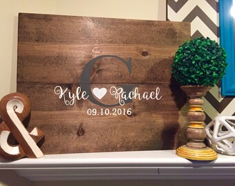 Hand-Painted Rustic Wooden Pallet-like Guest Book (Customizable)