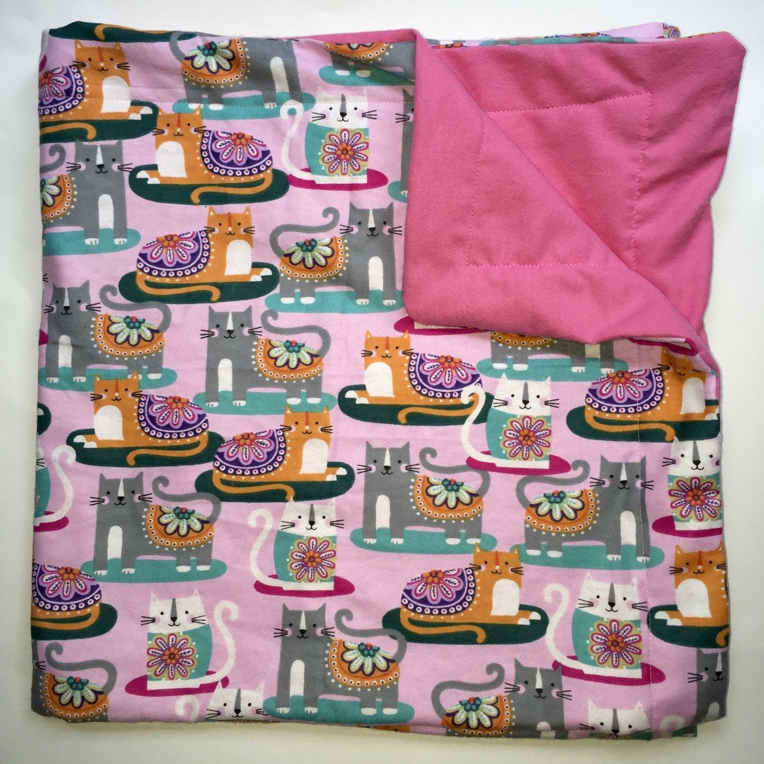 Sensory WEIGHTED BLANKET Kitty Cats 5 lbs. Handmade New Autism