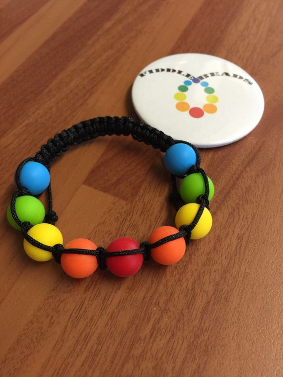 Silicone bead fiddle bracelet baby safe sensory bracelet