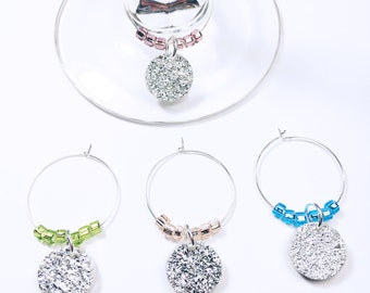Bridal Shower Decorations, Birthday Wine Glass Charms, New Years Wine Tags, Bridal Shower Décor, Bridal Shower Favor Wine Tags, Wine Charms