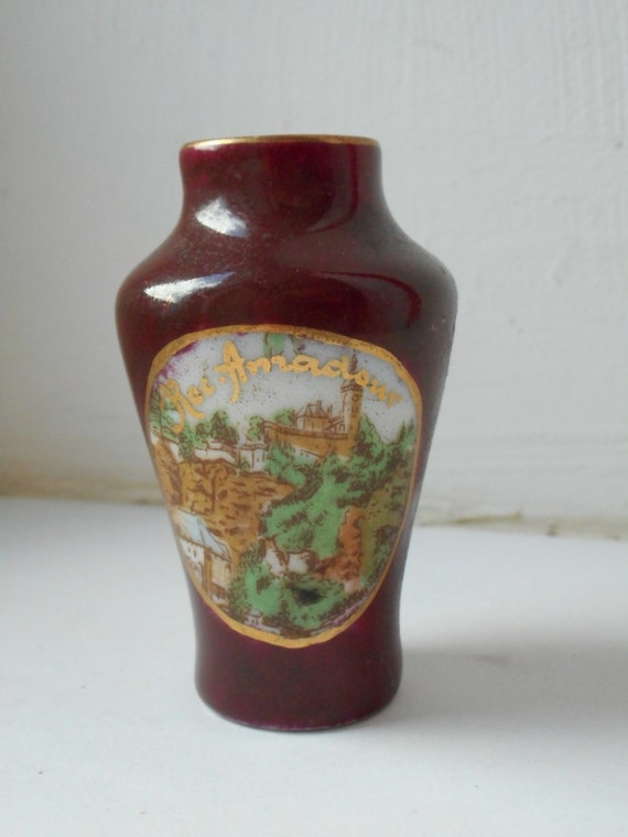 Limoges porcelain decorative detailed miniature small vase