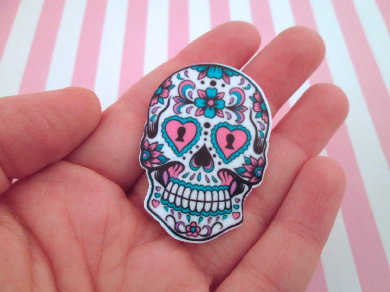 2 Sugar Skull Cabochons Acrylic Laser Cut Skulls Day of the