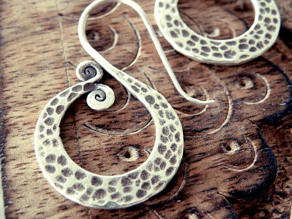 999 pure silver Thai earrings Asian jewelry hoop earrings