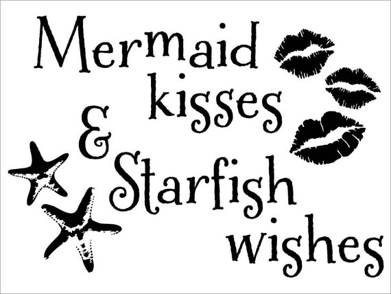 Download Mermaid Kisses & Starfish Wishes on Reusable Laser-cut Stencil