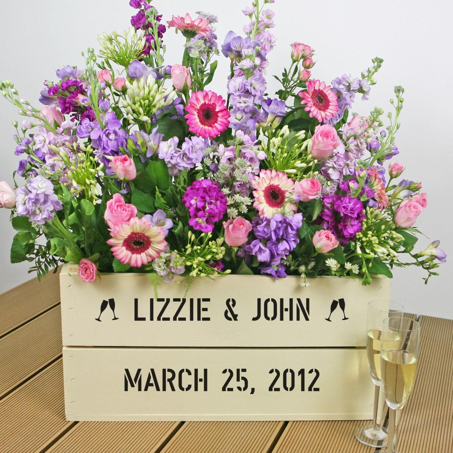 Personalized Wedding Gift Basket Crate by PersonalizedCrates