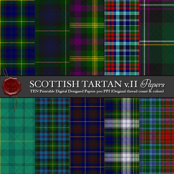 Digital Printable Scottish Tartans: Highland Clan Gordon 92nd