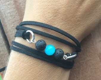 Lava Bead Diffuser Bracelet | Essential Oil Diffuser Jewelry | Vegan Aromatherapy Bracelet | Boho Wrap Bracelet