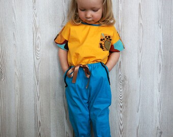 Baby jumpsuit. Size 24 months/Yellow baby jumpsuit/Blue baby jumpsuit/Girl's jumpsuit/Size 2 years/Summer baby jumpsuit/summer baby clothes