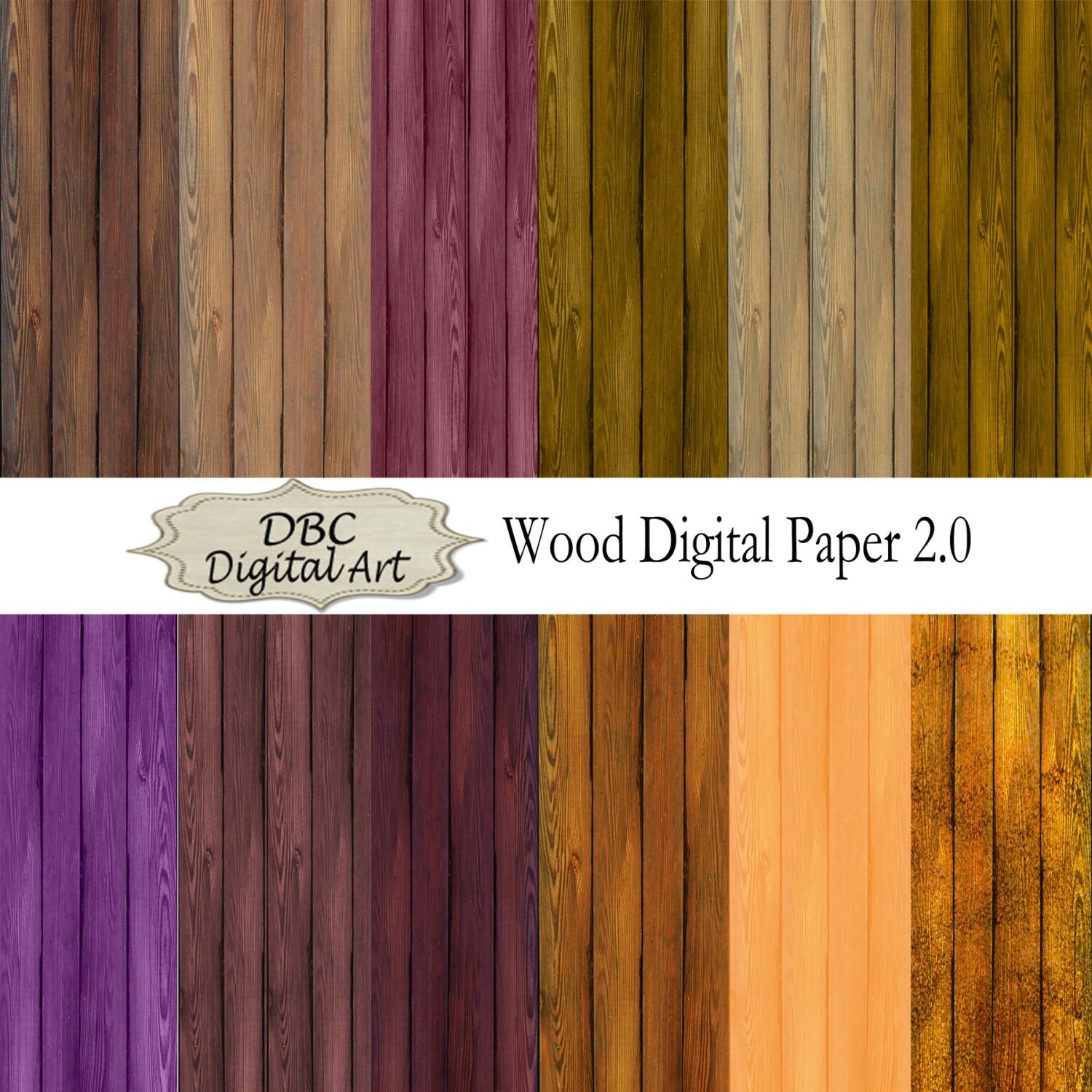 Rustic Wood Digital Paper Scrapbooking Scrapbook by DBCDigitalArt