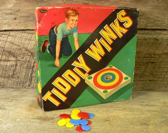 TIDDLY WINKS: Vintage Whitman Bulls Eye Tiddly Winks Game***3.50 Shipping***