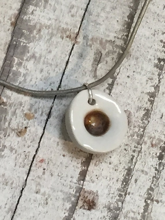 Porcelain Necklace Egg Pendant Ceramic Jewelry by MADEKY on Etsy