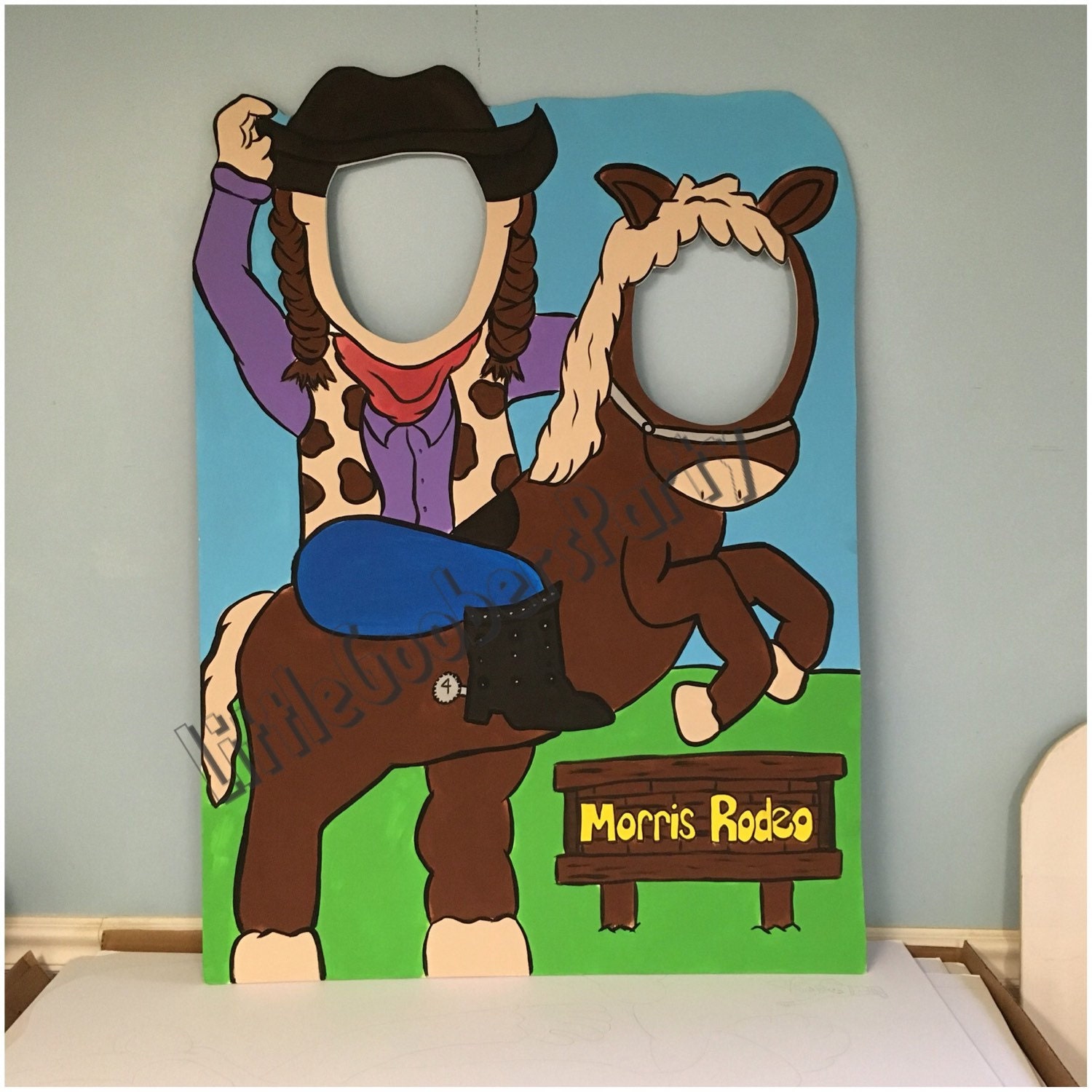 Cowgirl Photo Booth Prop . 1 Large Cowboy Birthday Party Prop