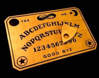 Wooden Ouija Board Set with Planchette, Handmade Vintage William Fuld Style Spirit Board by GEIST - As Seen in GHOST TEAM!