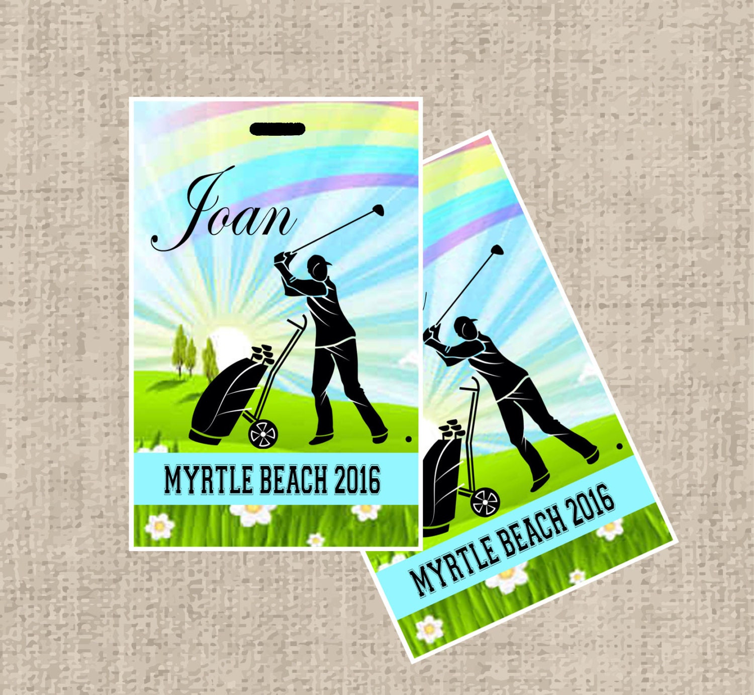 Golf Bag ID Card Personalized Golf Team ID Tag Golf ID Tags