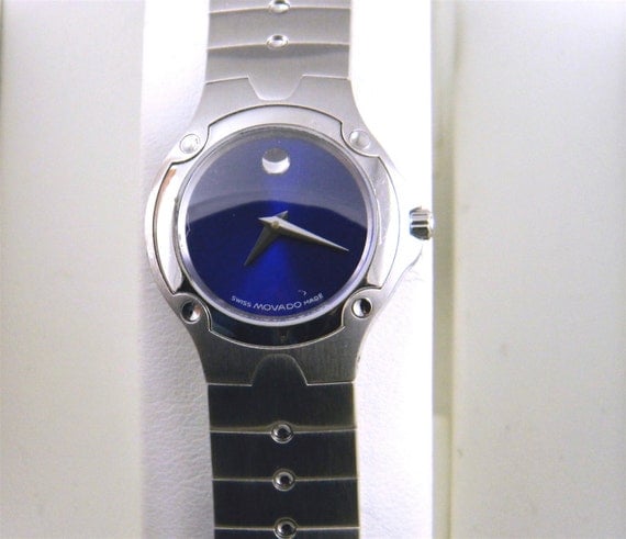 movado museum watch blue face