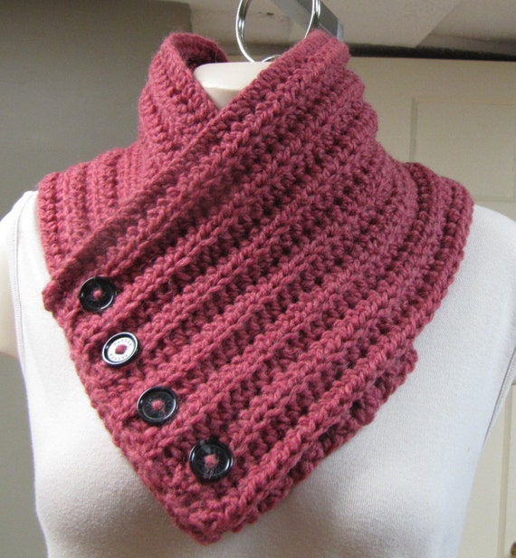 Handmade Crochet Neck Warmer With Buttons Neck Warmer For