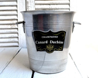 Vintage French Canard Duchene Champagne Ice Bucket Metal Wine Cooler Vintage Ice Bucket