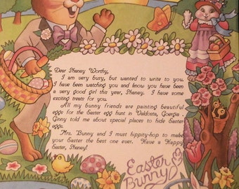 Personalized Children Easter Letter, Greeting Cards, Easter Cards, easter bunny letter, personalized letter, Letter from Easter, Easter Gift