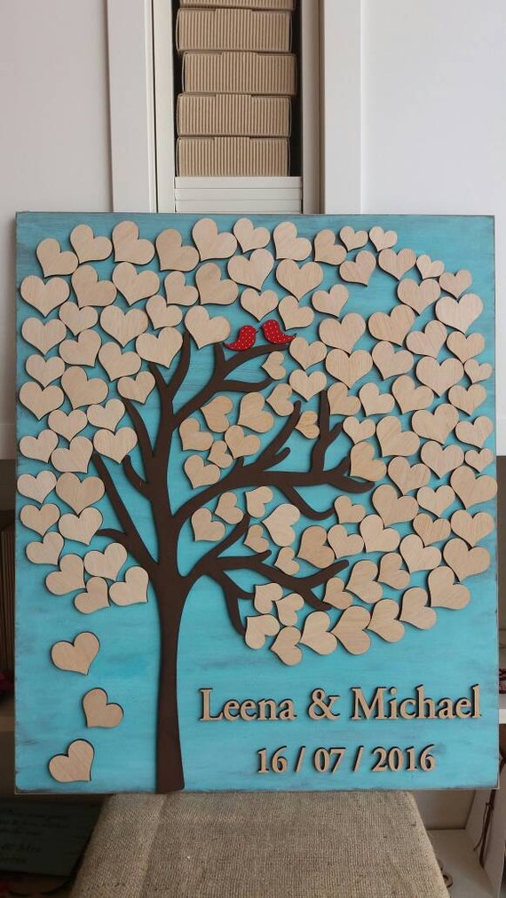 Holz Baum Herzen Gästebuch Holz Hochzeit Gästebuch Melden