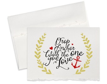 Drop anchor, military, anniversary card for boyfriend, navy cards husband, wife, girlfriend valentines day cards for him her, nautical