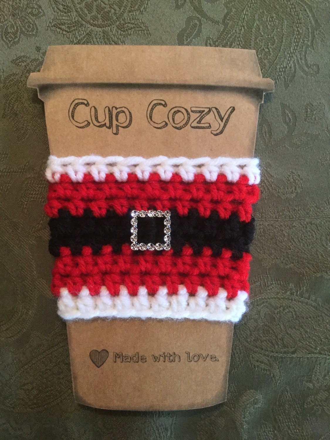 Crochet Chistmas Holiday Santa Cup Cozy Great Gift for Under 10