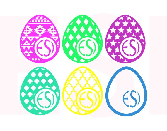 Download Easter svg Patterned Easter Eggs Set 2 monogram svg files