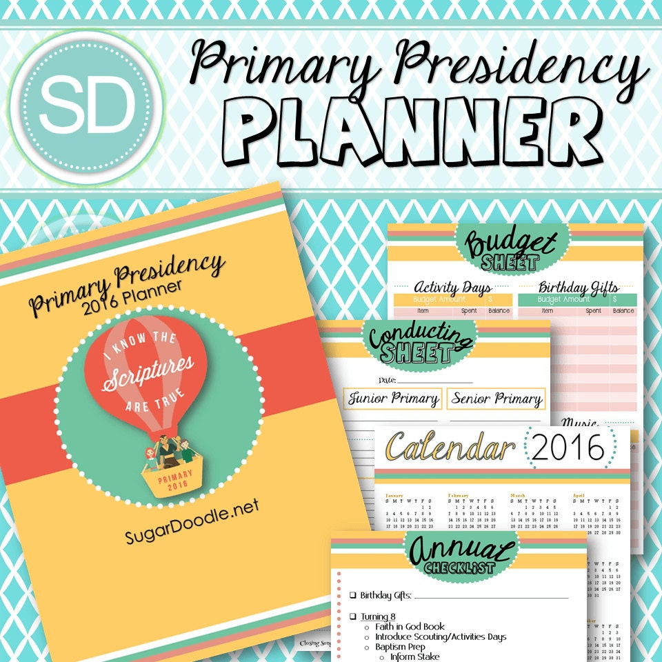 LDS Primary Presidency 2016 Planner I know the scriptures