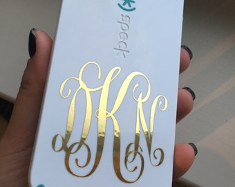 2 inch Script GOLD FOIL Monogram Decal - Gold Foil Monogram - Gold Foil Decal - Monogram Decal Gold Foil - Monogram Decal - Customizable