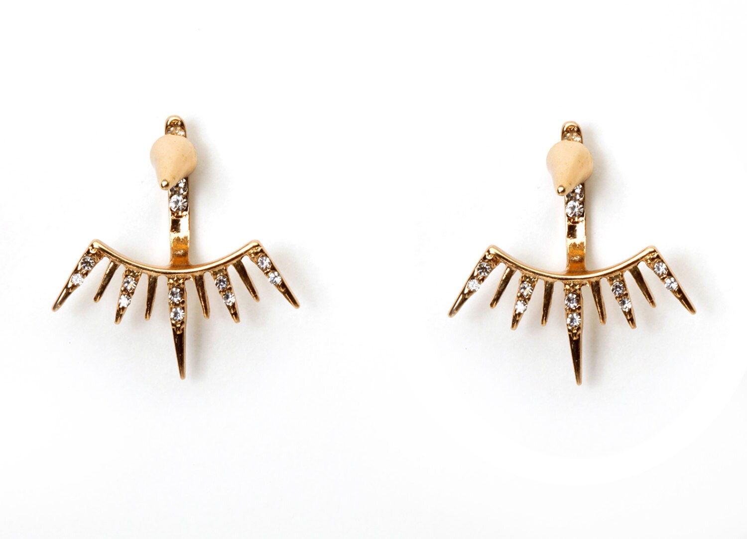 Gold Spiked Ear Jackets Gold Triangle Ear Jackets Trendy Ear