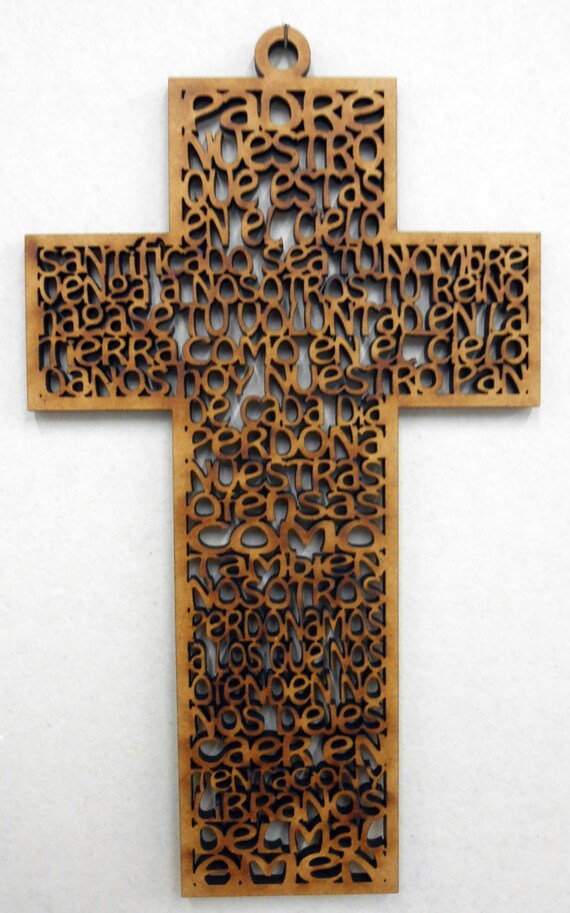 Laser Cut Wood Cross wall decoration with Our by CeremonyX on Etsy