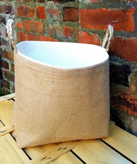 LARGE LAUNDRY BAG Hamper Luxury Jute Hessian Burlap Natural