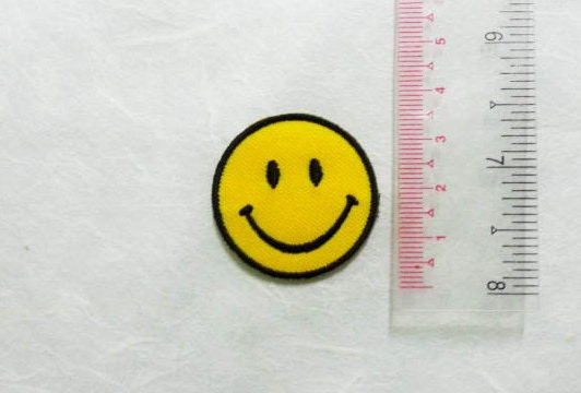 Smiley Face Iron on Patch Smiley Face Applique Embroidered